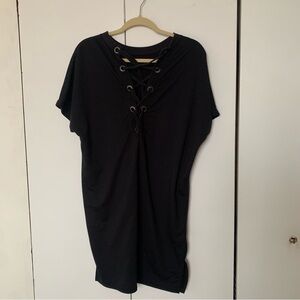 United Colors Of Benetton Black Shirt Dress Beach Coverup